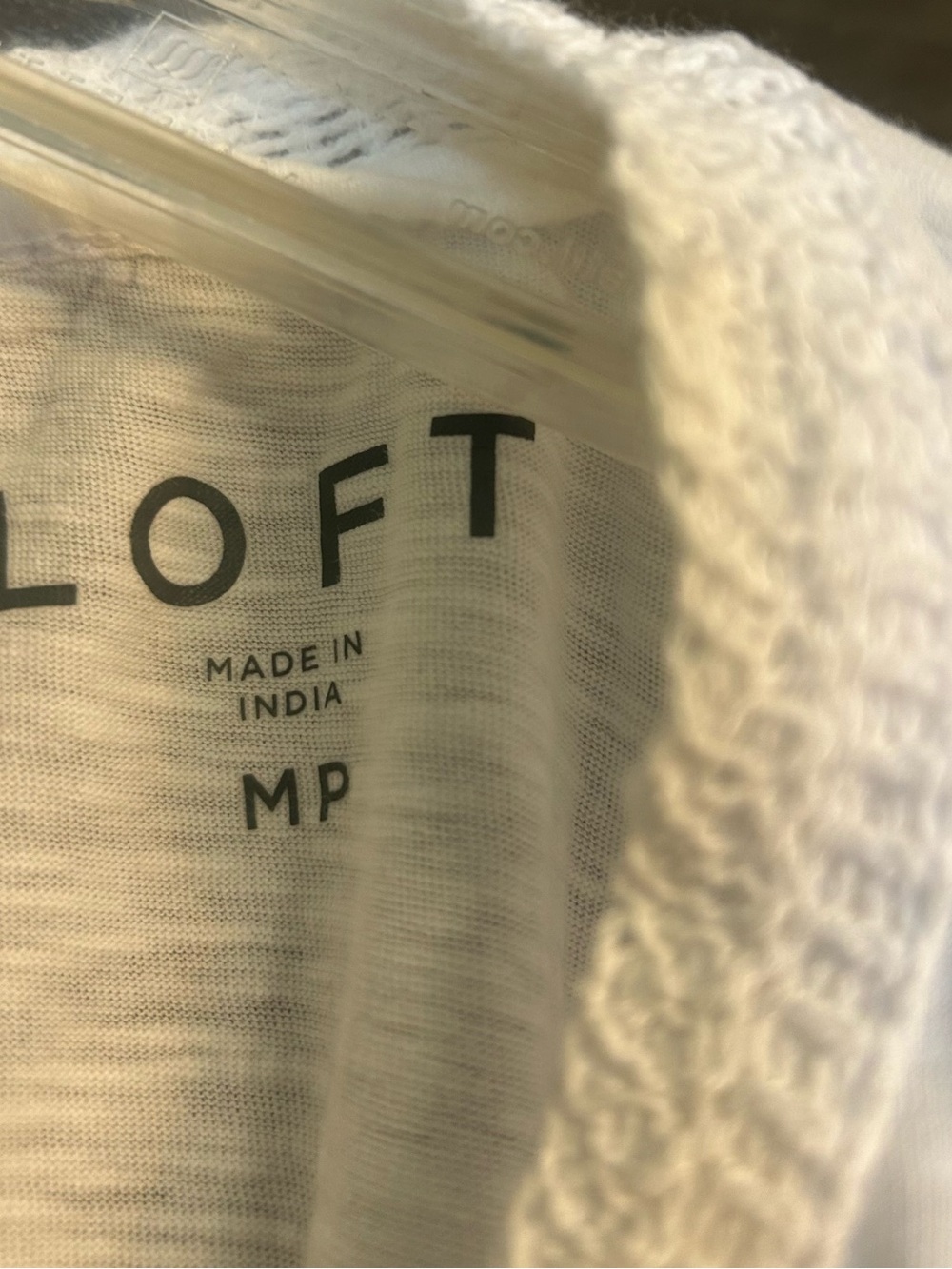 LOFT White Crochet-Trim Short Sleeve Top - Picture 2 of 2